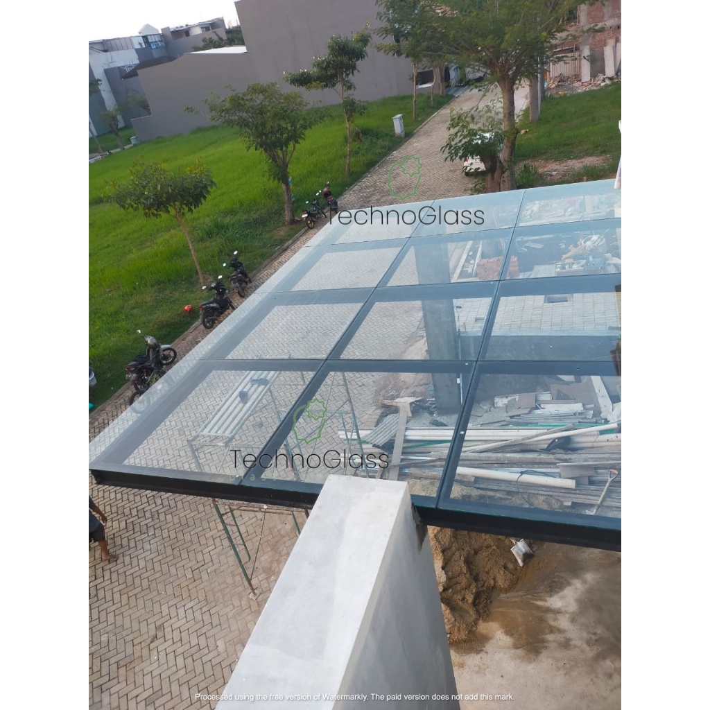 Kanopi Kaca Tempered / Rangka Kanopi / Skylight Kaca Tempered