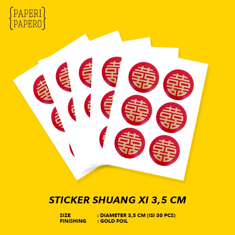 

Shuang Xi Sticker - Stiker Double Happiness Merah Chinese (30 pcs)