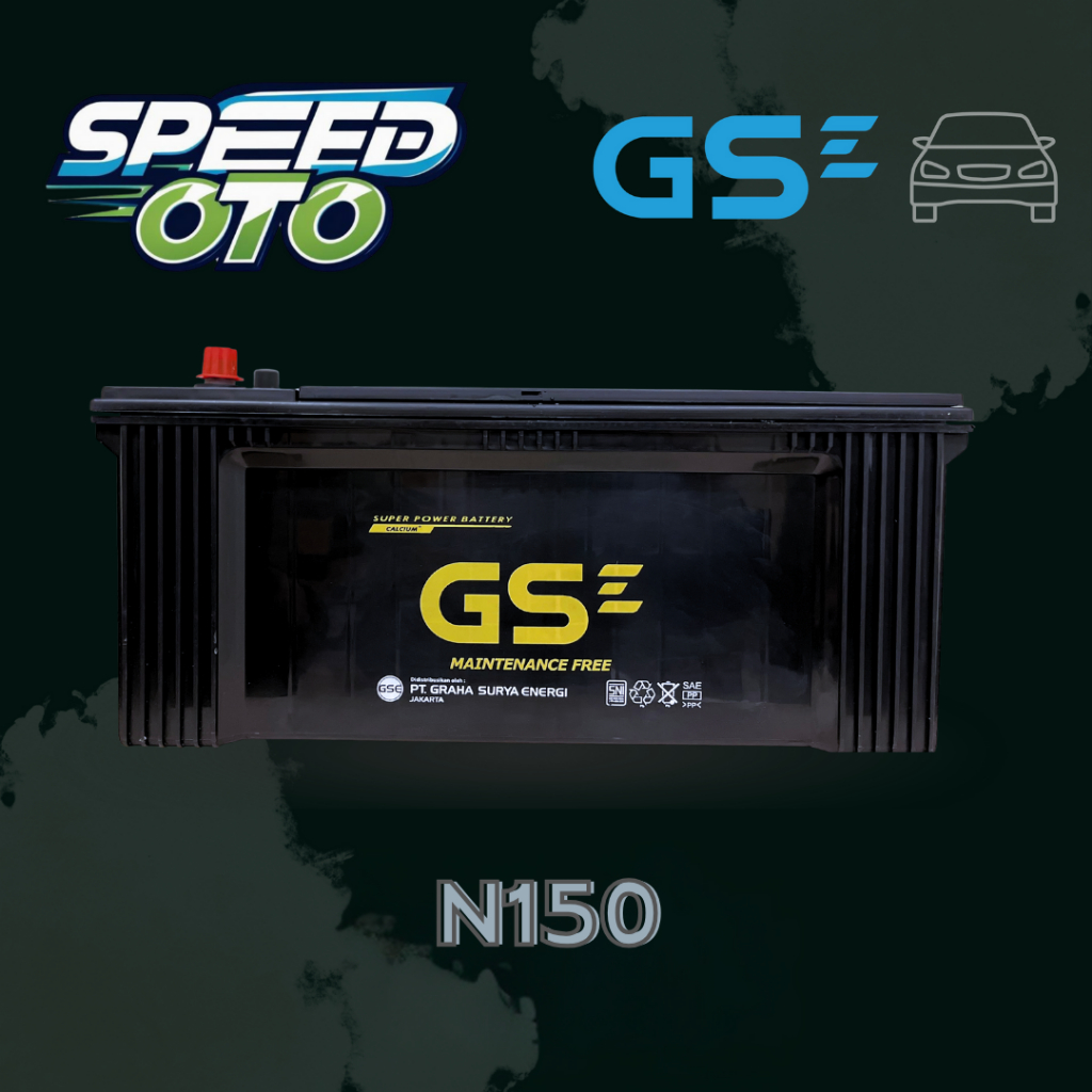 Aki Mobil GS N150 GSE Kering MF 12V 150Ah