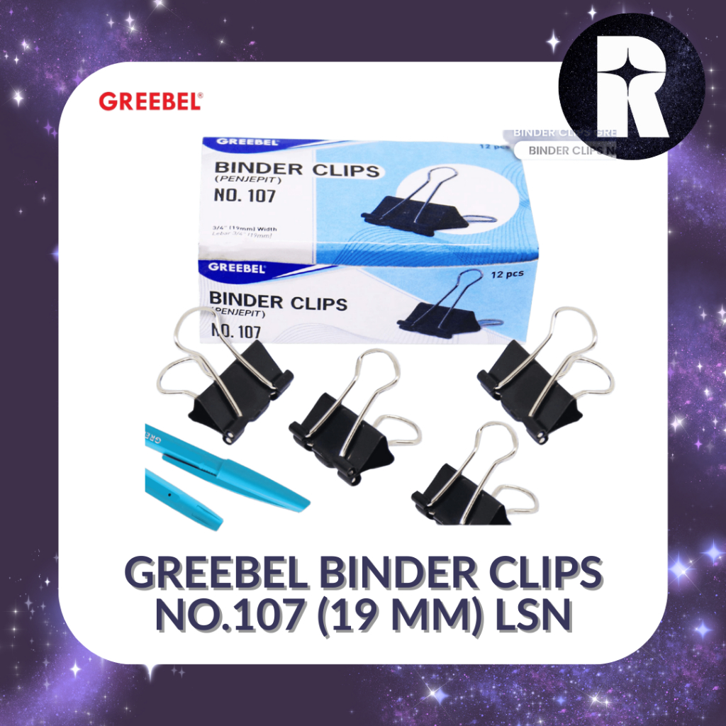 

GREEBEL BINDER CLIPS NO.107 (19 MM)/PENJEPIT KERTAS/DOKUMEN [LSN]