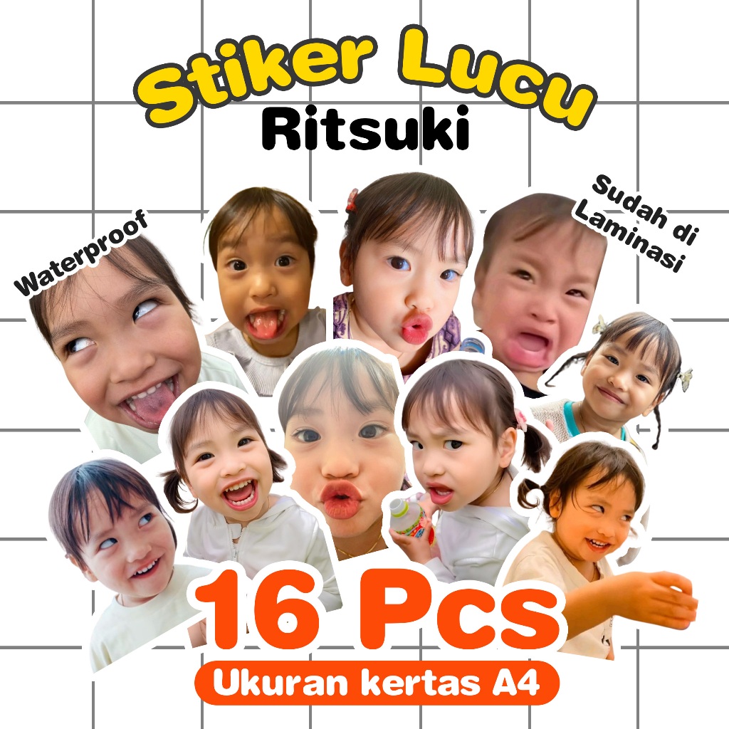 

Koleksi stiker lucu Ritsuki 20pcs/Stiker Anti Air