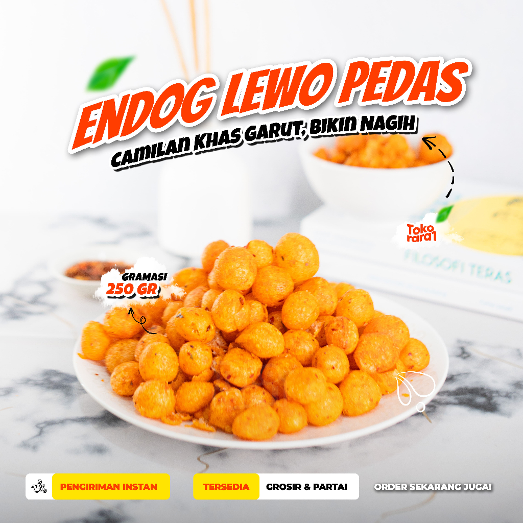 

Endog Lewo Pedas 250gr emplod Cimol Kering Pedas Cemilan Pedas Khas Garut