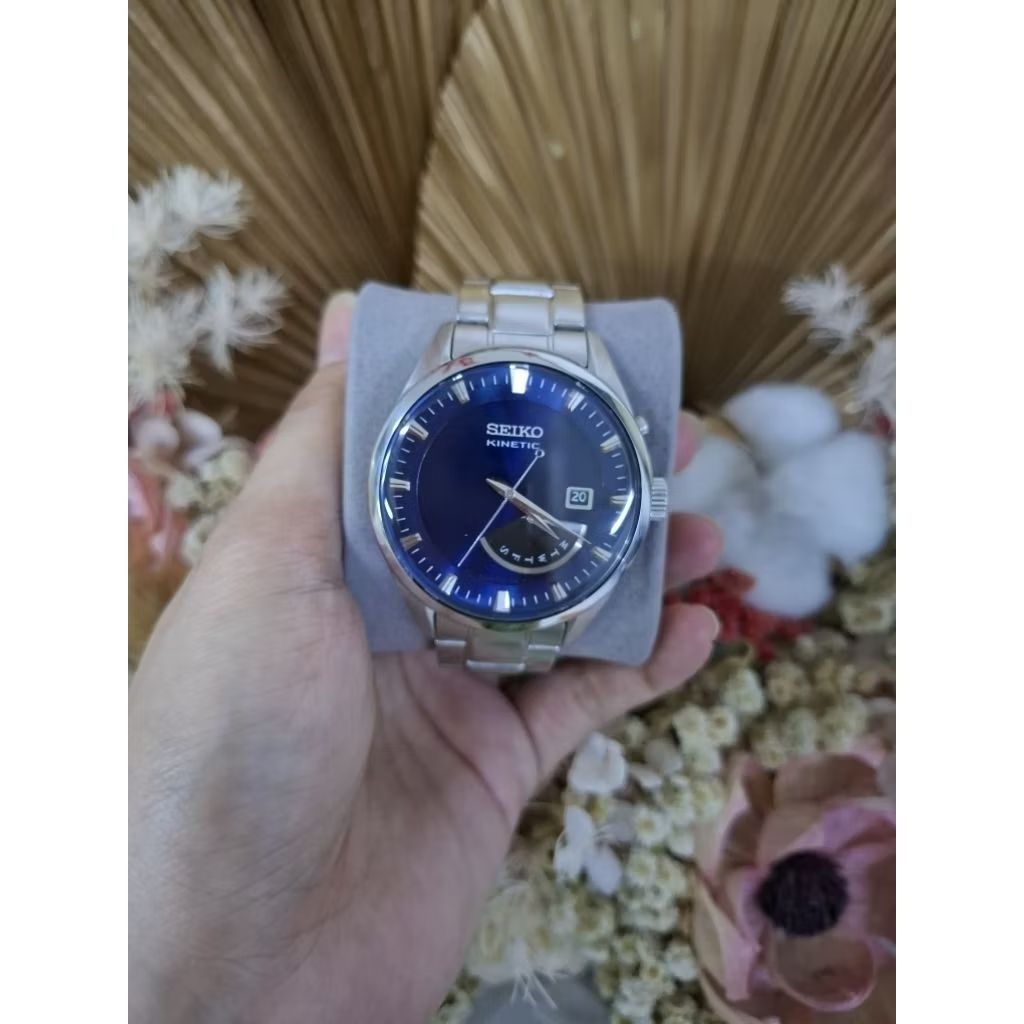 HARGA PROMO JAM TANGAN SEIKO KINETIC BLUE DIAL 100% ORIGINAL SECOND