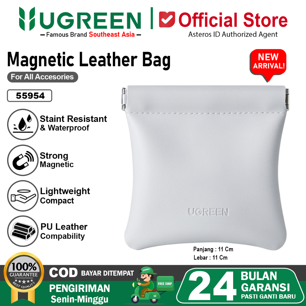 Ugreen Magnetic Pouch Earphone Storage Bag Waterproof Tas TWS Kabel Charger 55954