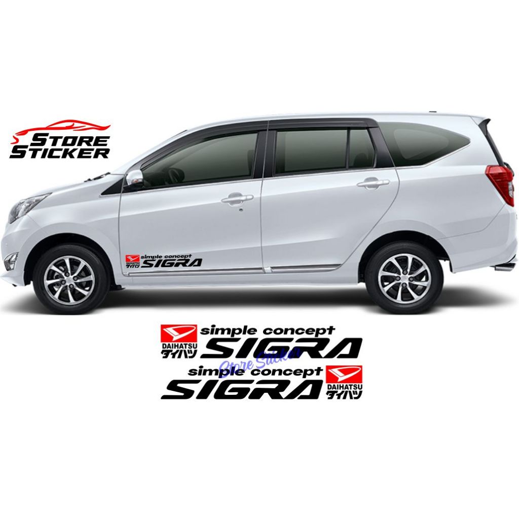 Stiker mobil daihatsu sigra stiker cutting mobil body samping keren