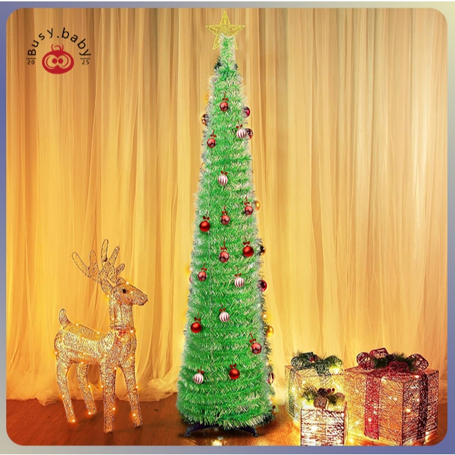 Pohon Natal 2025 / Pohon Natal Lipat Berbahan Plush / Dekorasi Rumah Natal dan Tahun Baru / Hadiah N