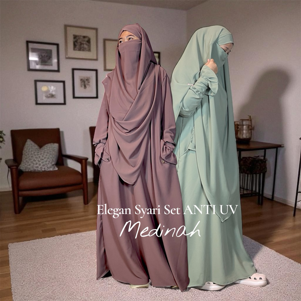 MEDINA ANTI UV Syari Set REALPICT | Abaya Murah | Gamis Syar'i Set