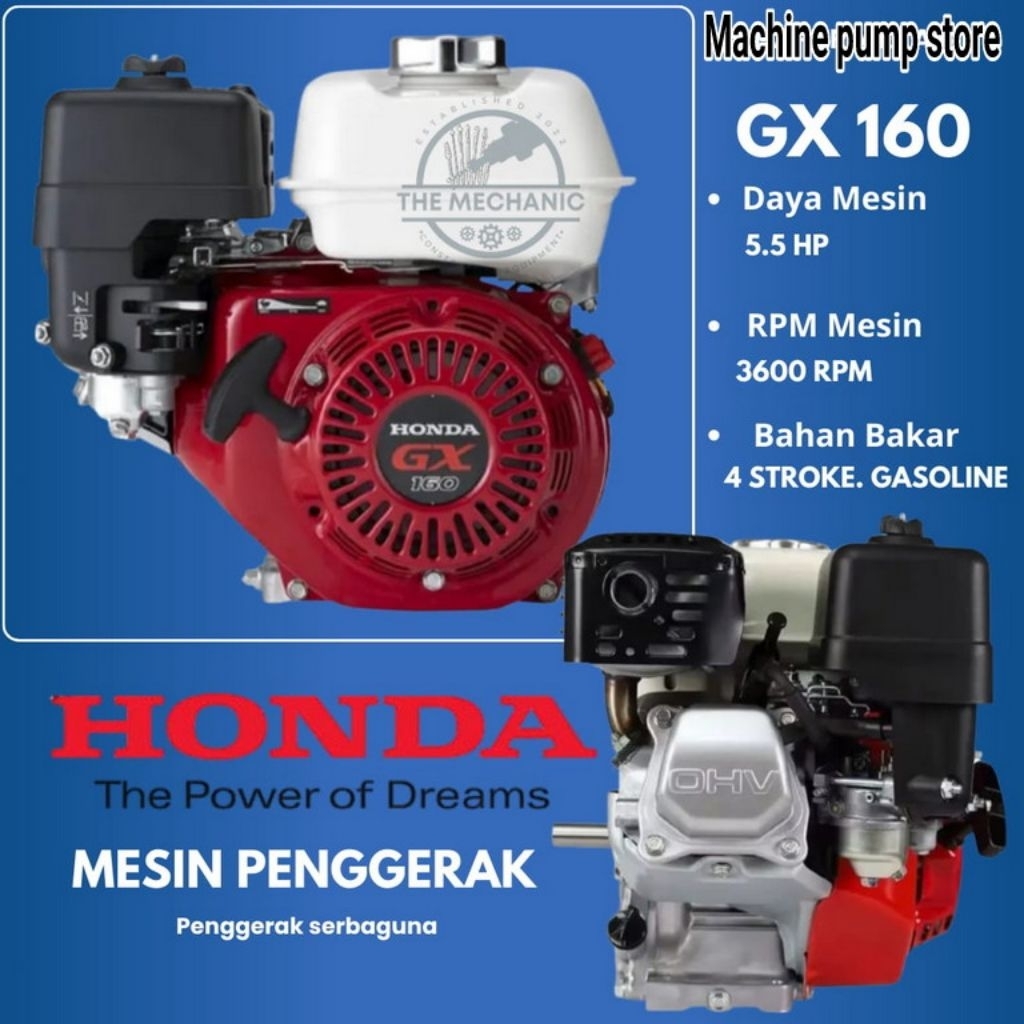 MESIN PENGGERAK GX 160 MESIN  SERBAGUNA