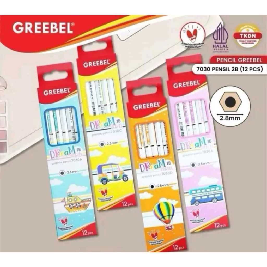 

GREBEEL PENSIL 2B DREAM 7030 / PENSIL KAYU LUCU KARAKTER PASTEL PENSIL UJIAN ( 1 PAK ISI 12 )