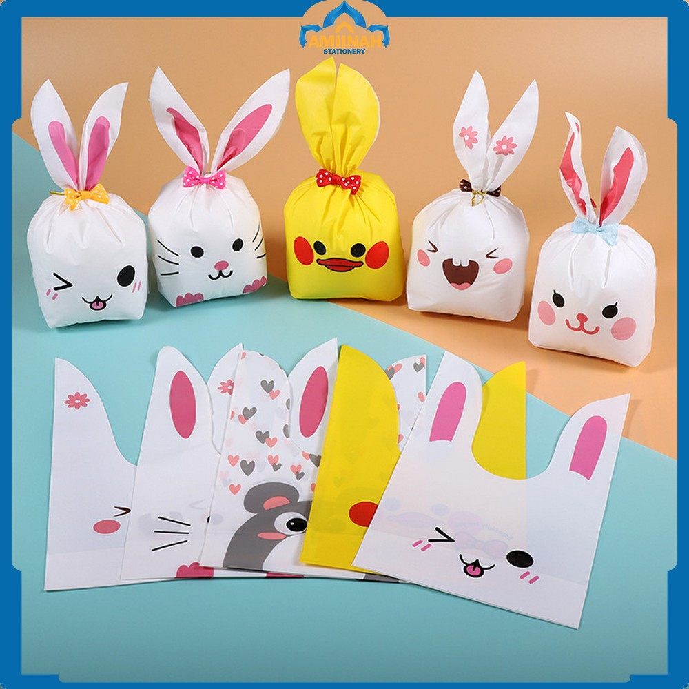 

Plastik Bingkisan Ultah Anak Karakter Kelinci Lucu / Kantong Souvenir Snack Rabbit Plastic Bag / Plastik Goodie Bag Kecil Amiinah Stationery C1181
