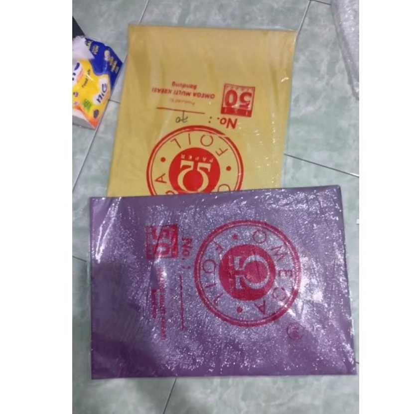 

Kertas Sampul Omega Foil No.56 Cover Omega Foil Paper Ungu Nomor 56 isi 50lembar