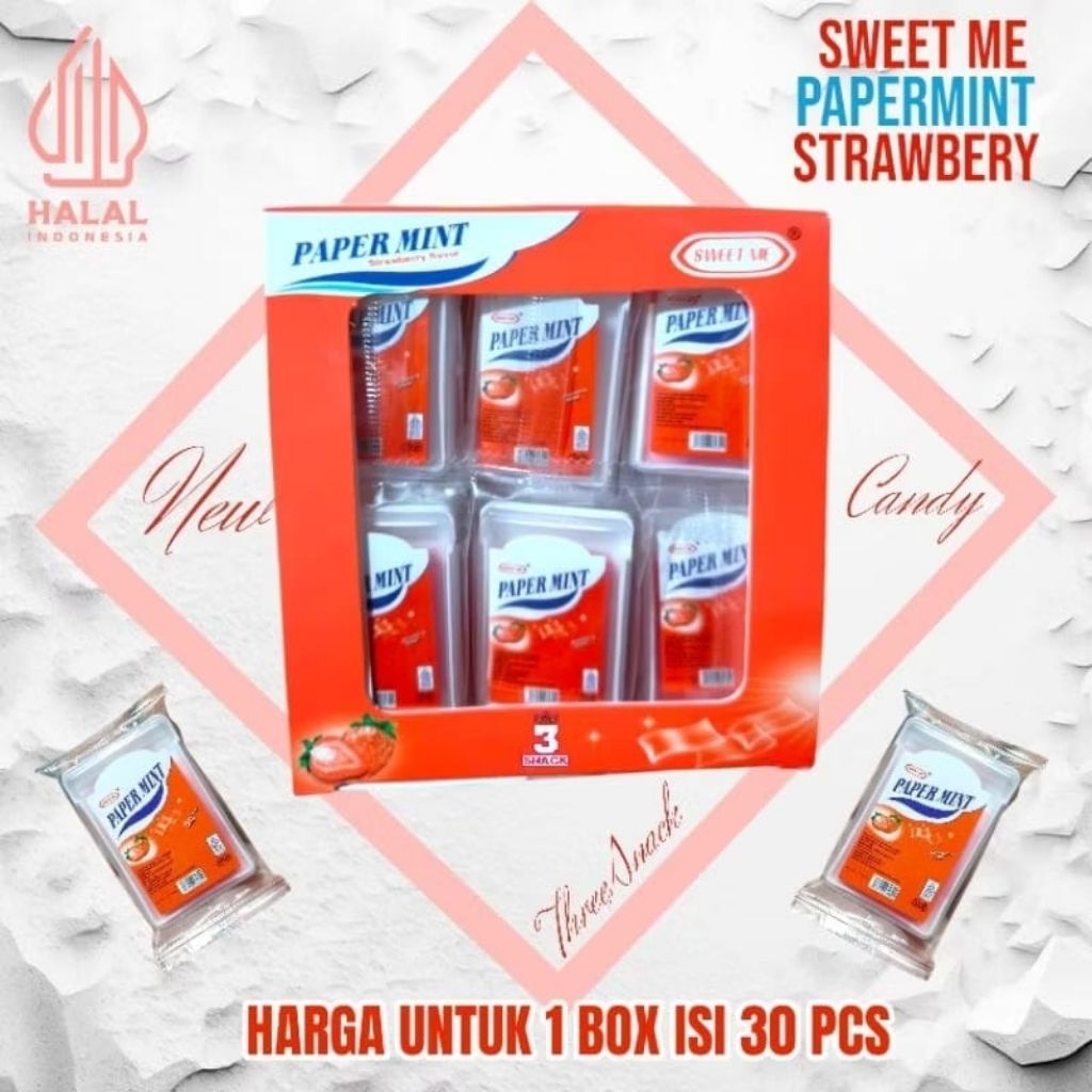 

sweet me permen pepermint rasa strawberry isi 30pcs