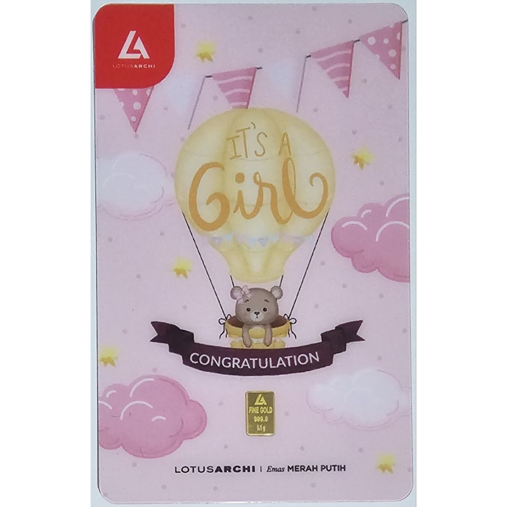 Logam Mulia Lotus Archi 0.1 Gram Congratulation It's A Girl
