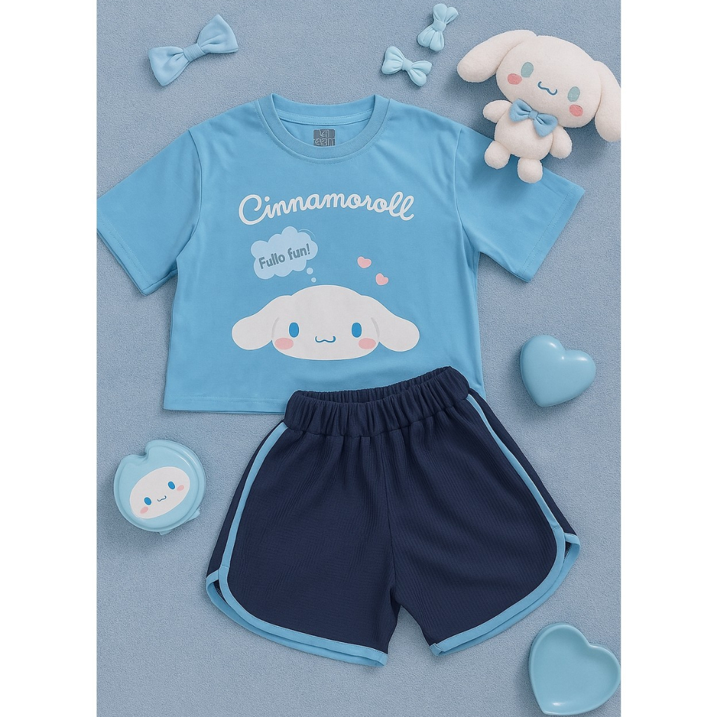 SETELAN / SET BAJU ANAK PEREMPUAN UMUR 9-10 TAHUN CINNAMOROLL