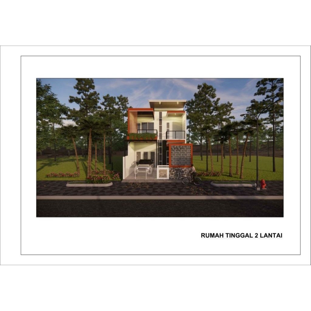 Desain Rumah tinggal 2 lantai