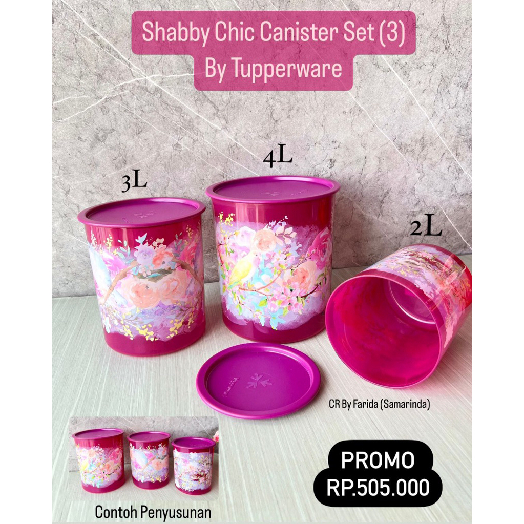 Toples Shabby Chic Canister Original Tupperware