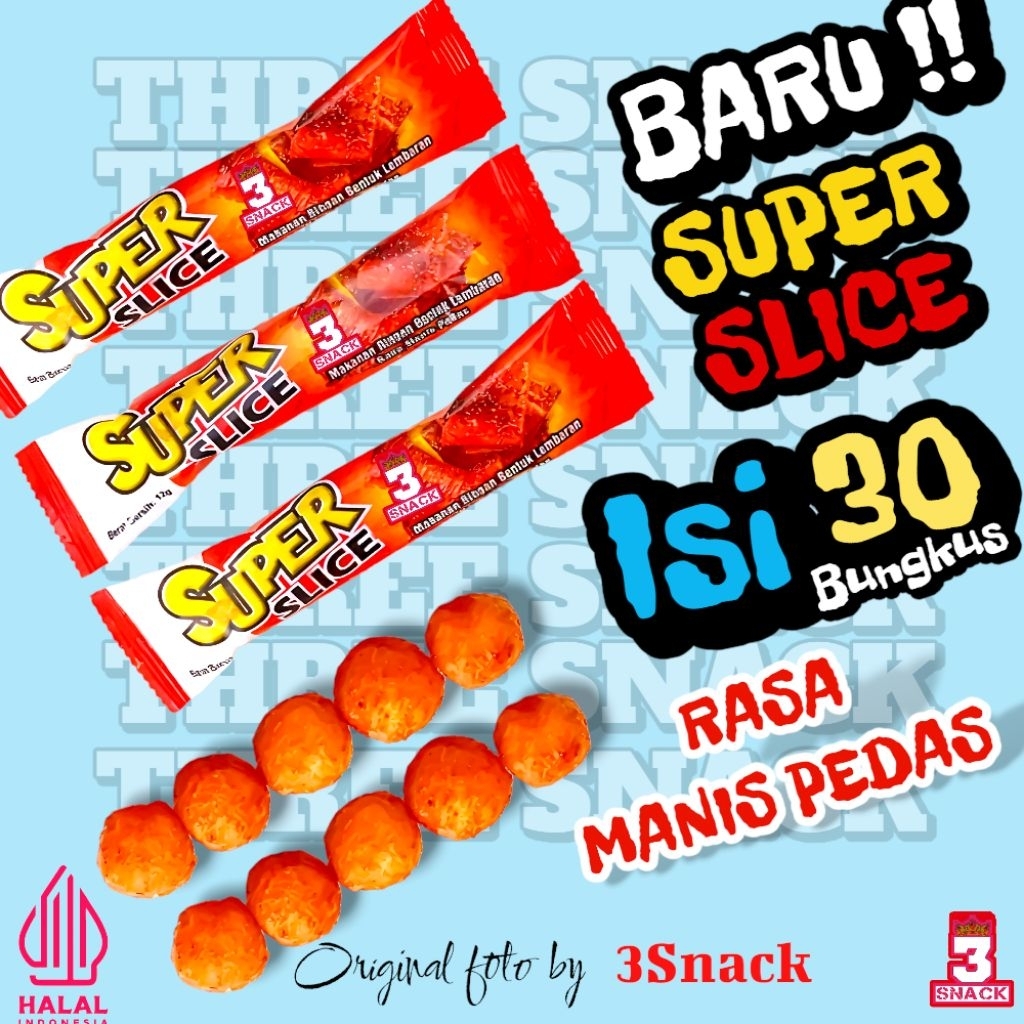 

1 PAK SNACK PEDAS SUPER SLICE BAKSO ISI 30
