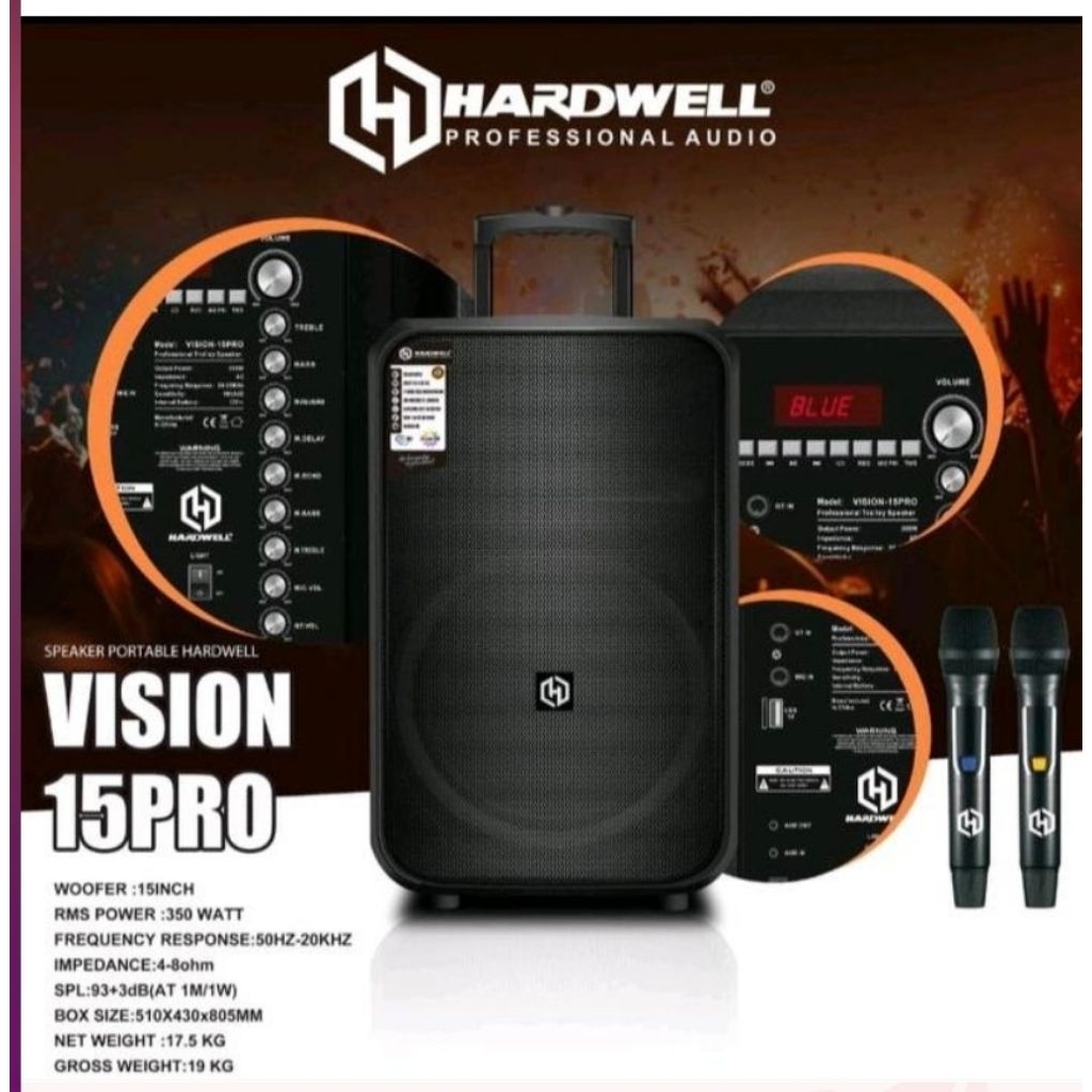 Terbaru speaker portable hardwell 12 inch hardwell vision 12pro Original Bluetooth