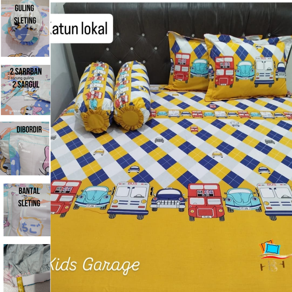 Huang’s Sprei katun lokal star beverly esra set motif labubu 30x200x200_30x180x200_30x160x200_30x120