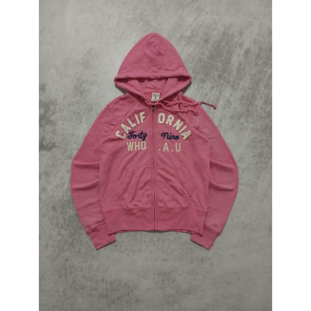 ZIPPER HOODIE WHO AU PINK SZ S