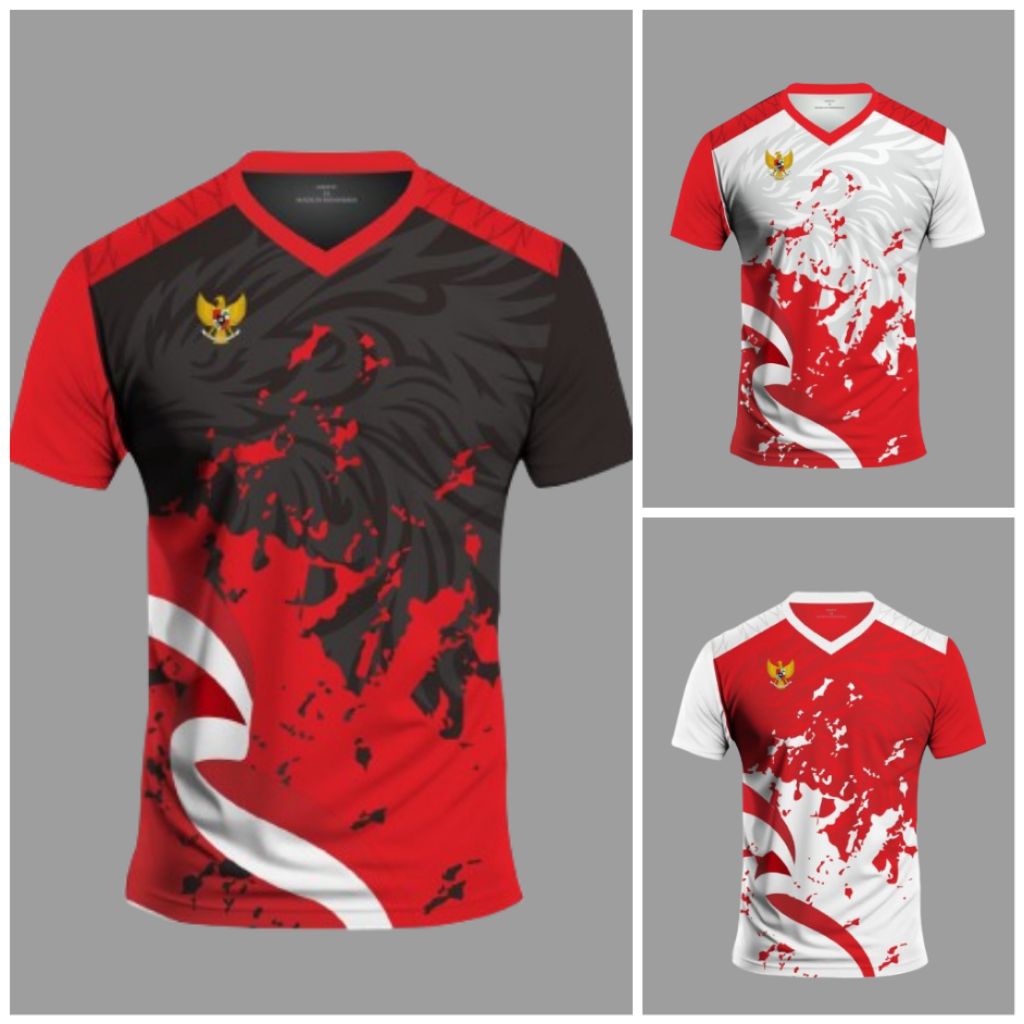JERSEY Merah Putih Baju Olahraga Agustusan  Badminton Dewasa