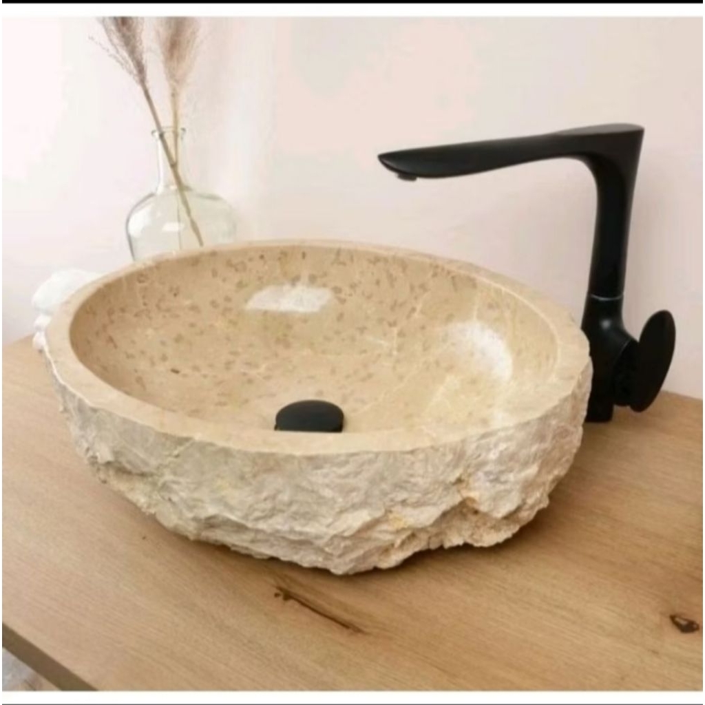 Wastafel Batu Marmer Natural