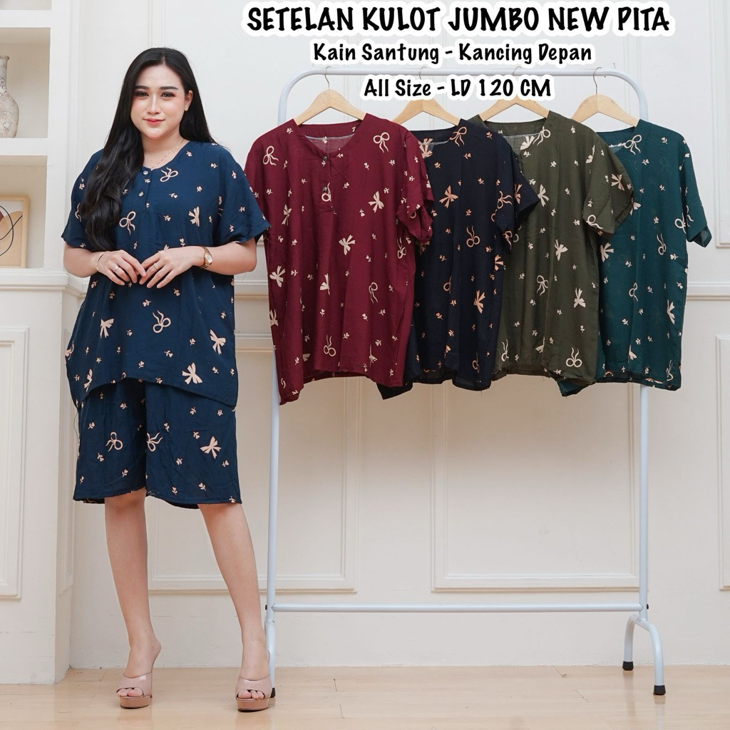 ONE SET PENDEK GOGO JUMBO BUSUI BUMIL - Setelan Gogo Jumbo Celana Pendek Setelan Kulot Wanita Jumbo 