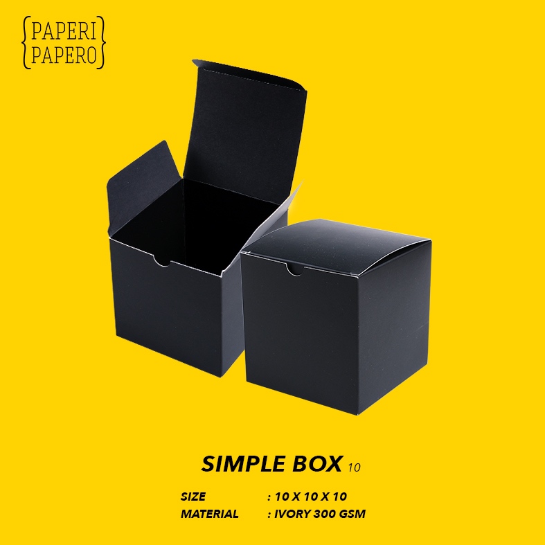

Black Simple Box (10 x 10 x 10 cm) - Kotak Packaging Premium Kubus Hitam Luar Dalam