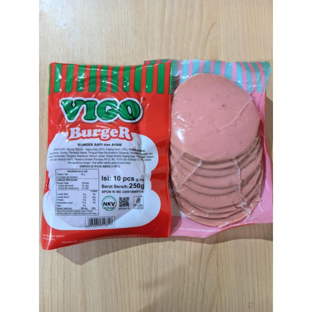 

VIGO BEEF BURGER IDI 10PCS kemasan 250grm