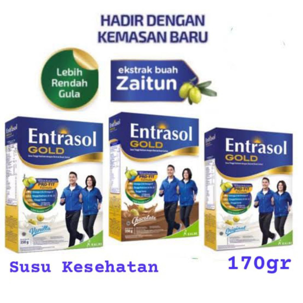 ENTRASOL GOLD 170 gram - Nutrisi Tinggi Kalsium + Ekstrak Buah Zaitun