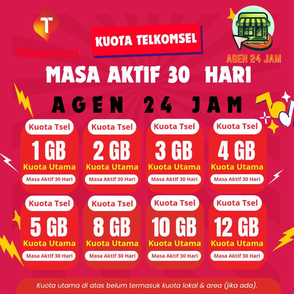 PAKET DATA TELKOMSEL EKSKLUSIF NASIONAL MASA AKTIF 30 HARI | KUOTA INTERNET TELKOMSEL BULANAN MURAH 