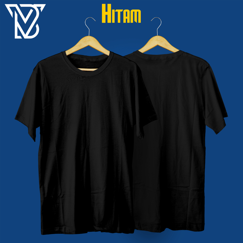 HITAM - KAOS POLOS COTTON COMBED 24S