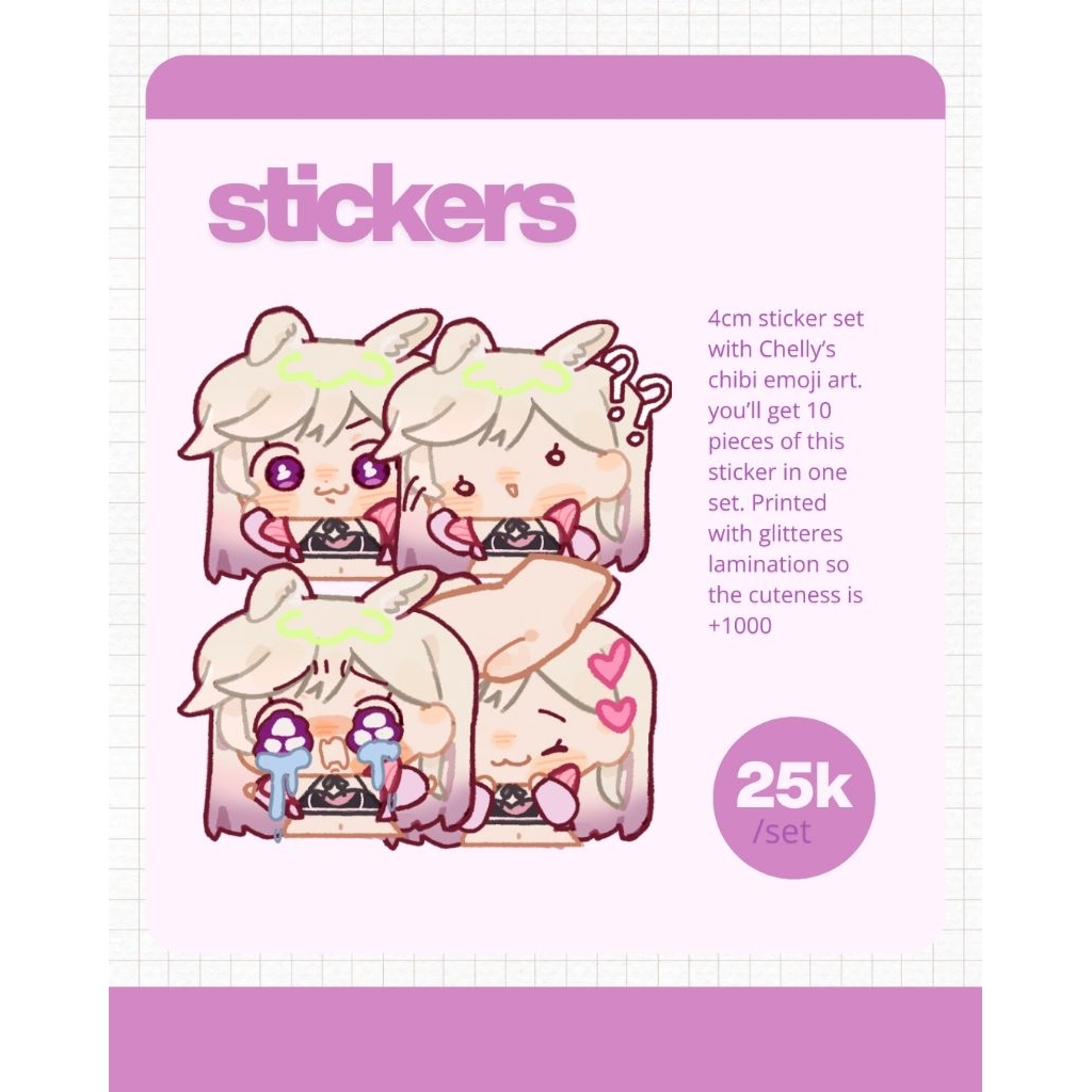 

Sticker Set Chibi Chelly McBunny Merch VTuber ID