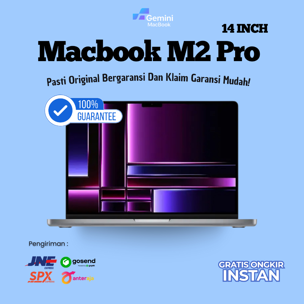 MacBook M2 Pro 14inch 16inch Ram 16 32 512GB 1TB Space Grey Silver Second Original - Gemini Store