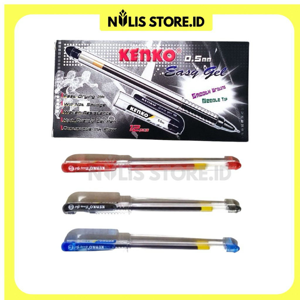 

NulisStore | Pulpen Kenko-1 Pack 12 pcs (hitam, merah, biru)