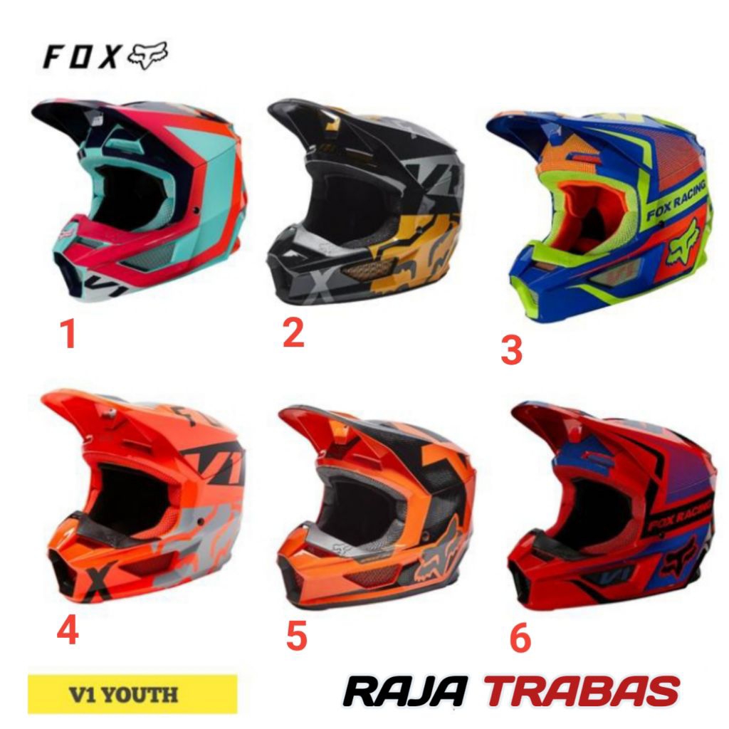HELM FOX VI ANAK MOTOCROSS/HELM TRILL ANAK/HELM FOX ANAK