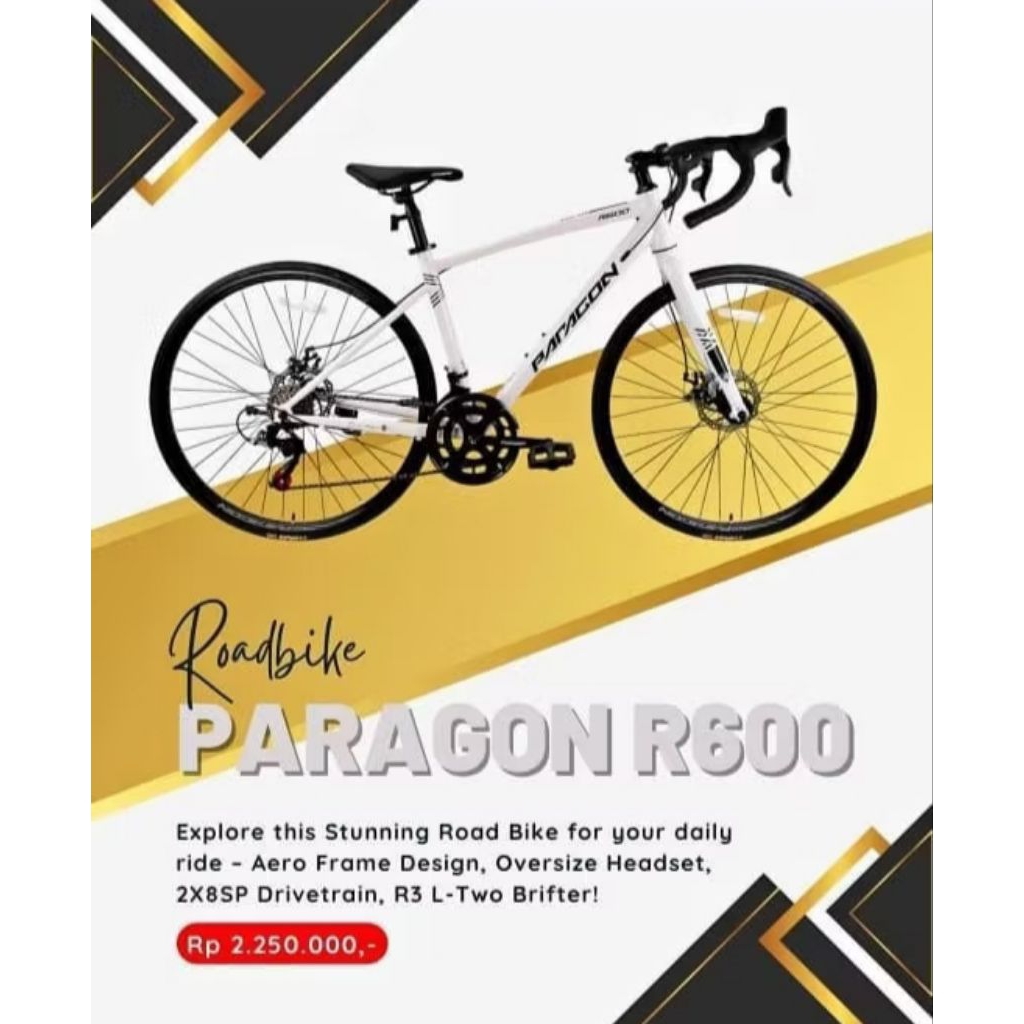 SEPEDA BALAP ROADBIKE PARAGON R600 BRIFTER / ELEMENT POLICE TORONTO EFG SHIMANO / EXOTIC 2708 GR BY 