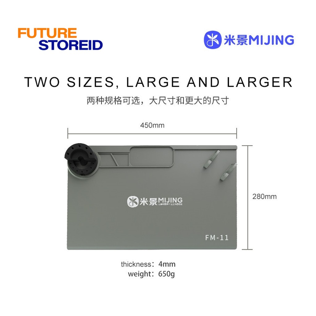 KARET ANTIPANAS / KARPET SERVICE MIJING FM-11 silicone repair mat grey