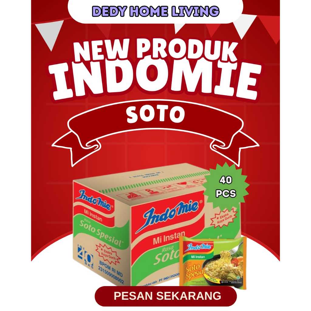 

1 Dus Isi 40 Pcs - Indomie Kuah Soto Spesial / Kualitas Baik