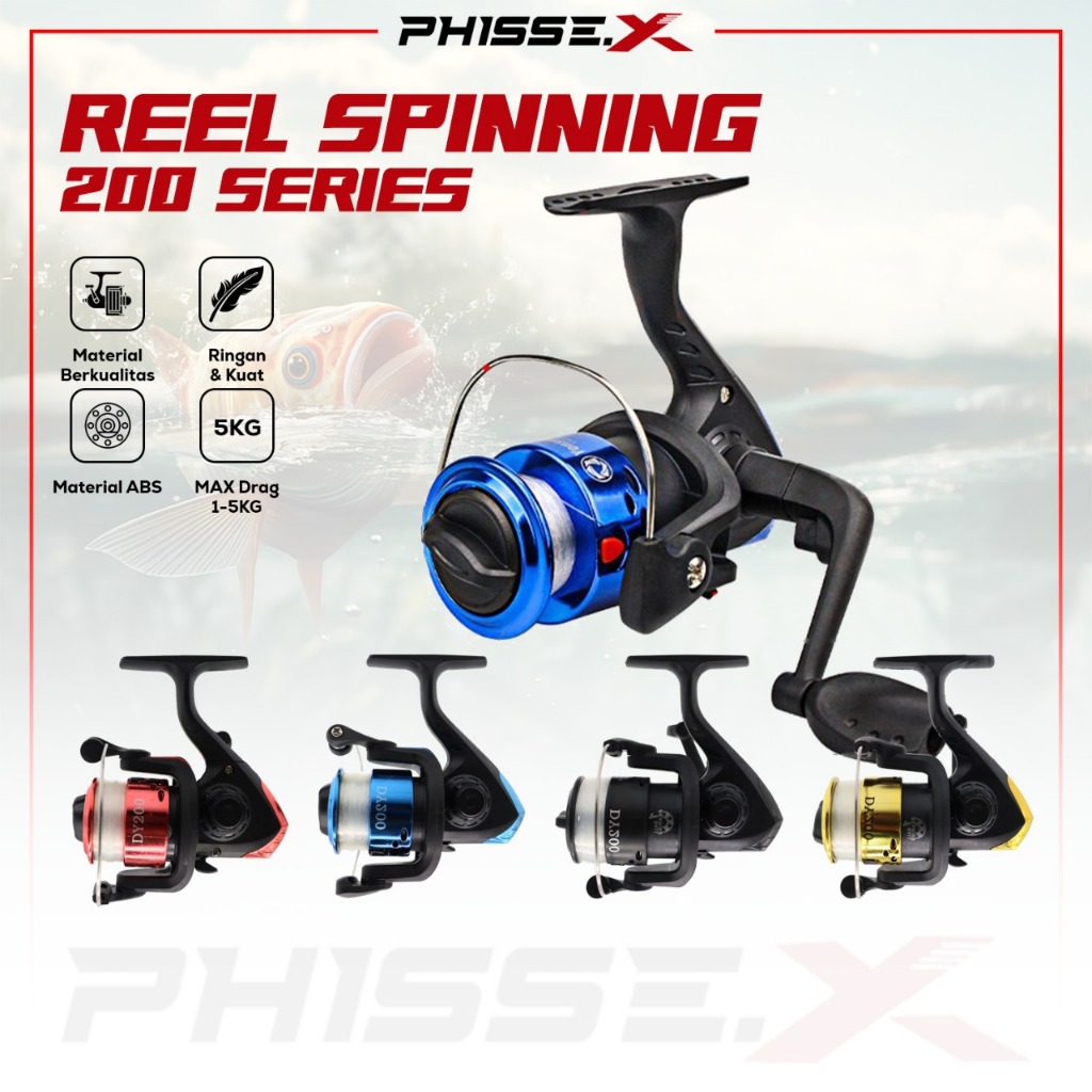 Reel Pancing Pemula Tipe SPINNING 200 Fishing Reel Free Senar Pancing Pada Spool Bahan Plastik