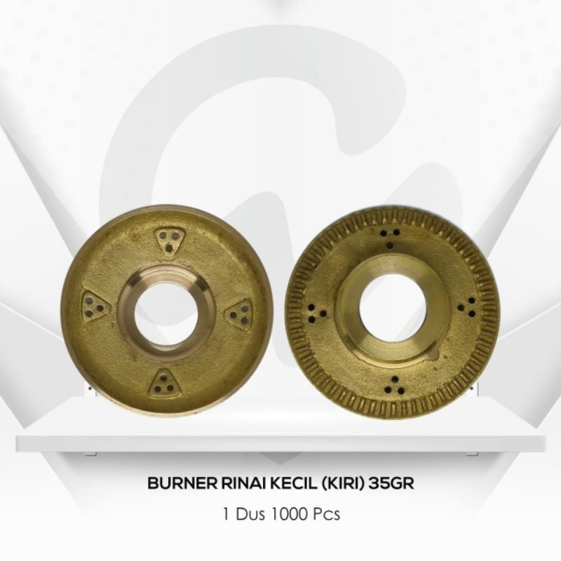 tungku rinai / burner rinai kecil ( kiri ) / besar (kanan) kuningan kompor