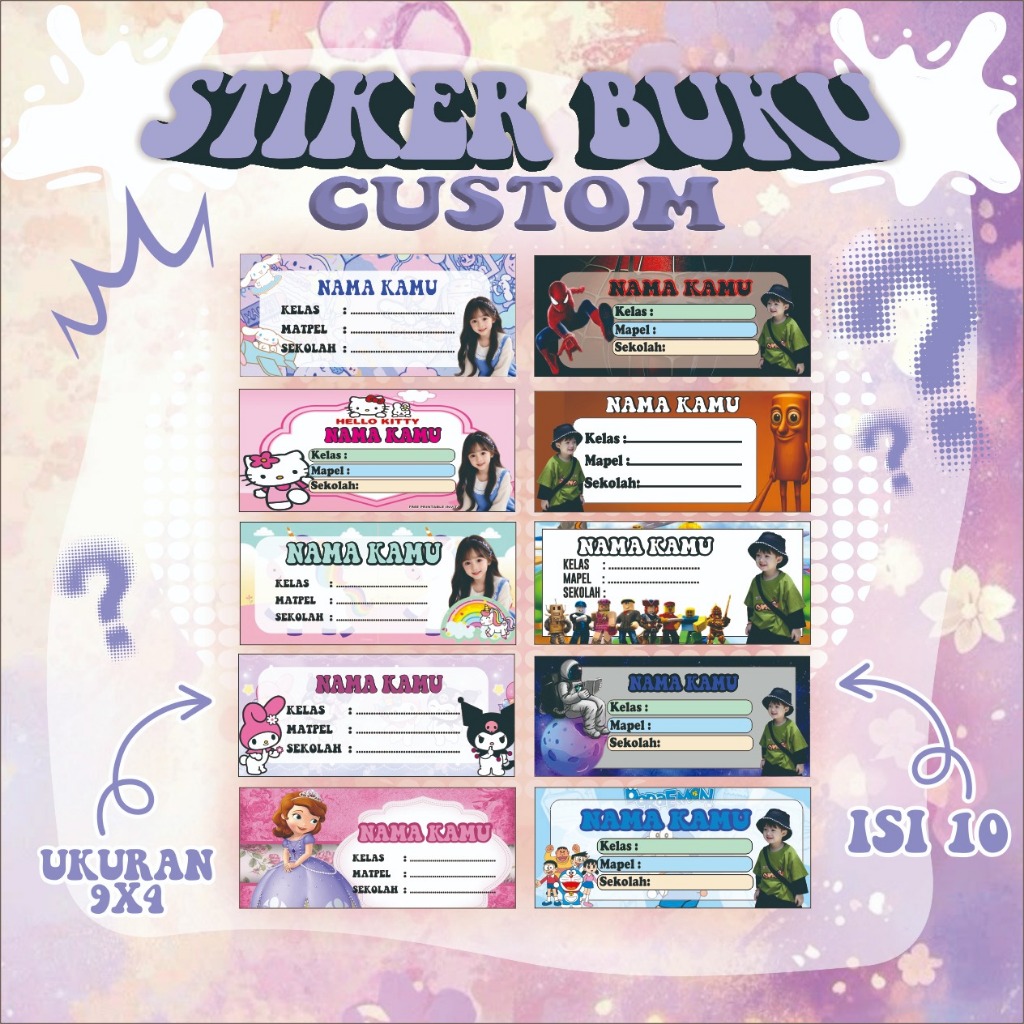 

STIKER BUKU MATA PELAJARAN SEKOLAH CUSTOM FOTO & NAMA