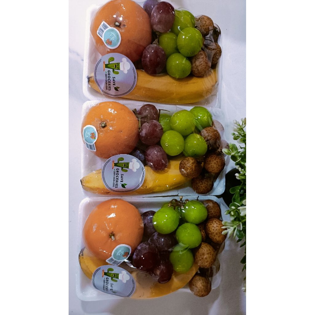 

buah campur /pisang /apel /anggur /lengkeng