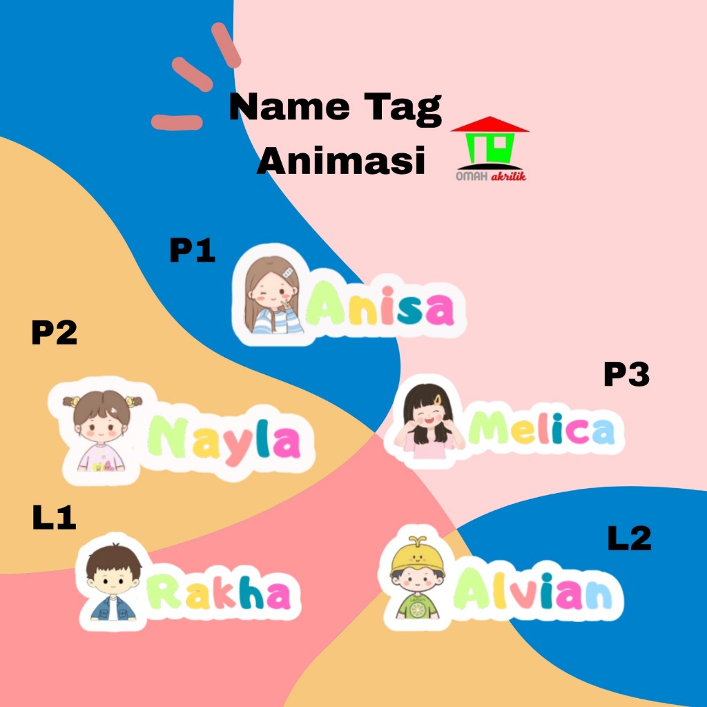 

Nametag Karakter Custom Nama Pin Bros Anak Gambar Animasi Lucu / Name Tag Acrylic Nama Dada Cetak Nama / Bross Sekolah Model Unik