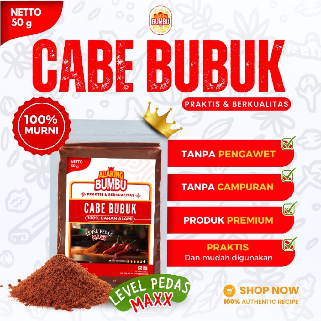 

[ALAKING BUMBU] Cabe Bubuk/Chili Powder Level Pedas Maxx 50g