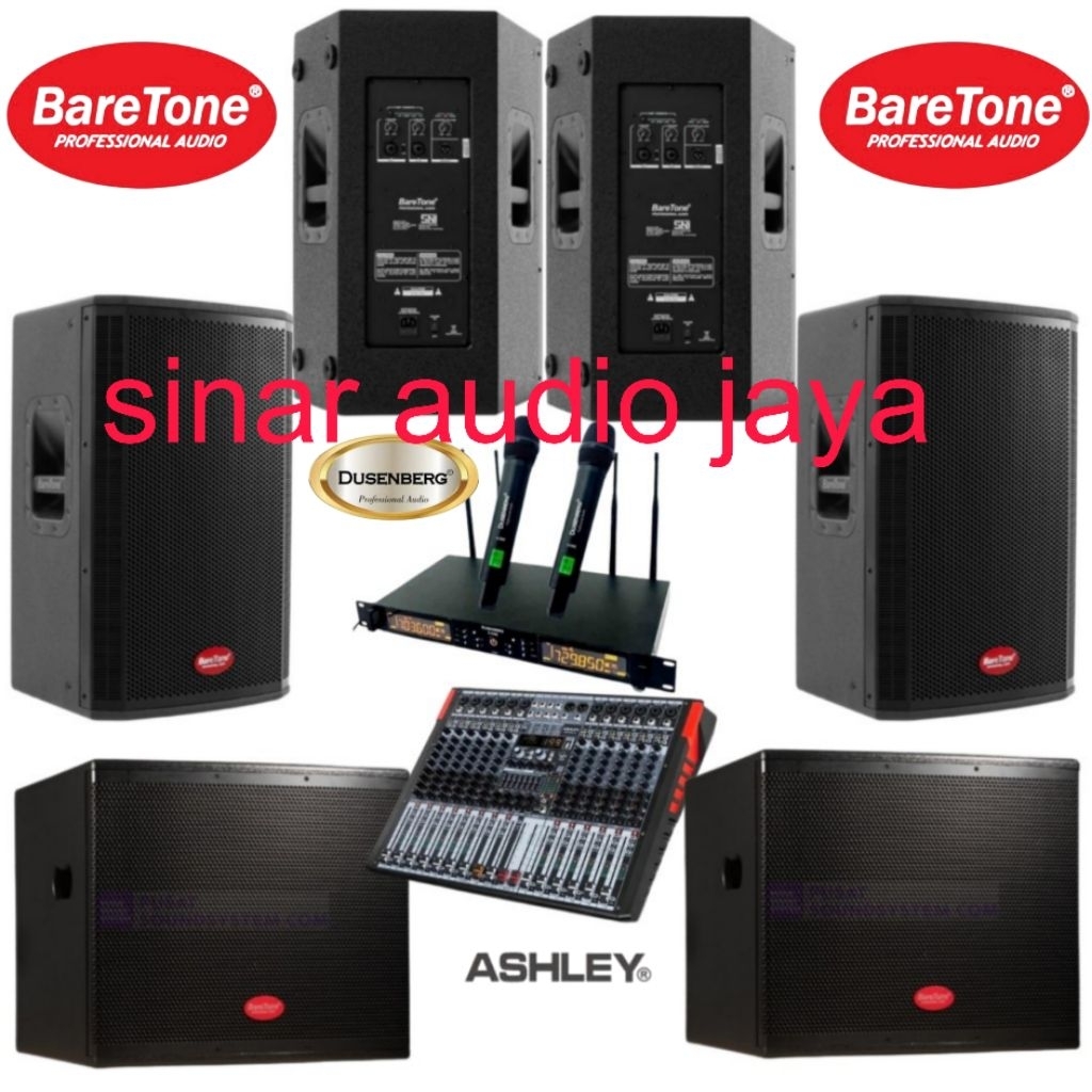 Paket Sound System Karaoke BareTone 15 inch MAX15RP Subwoofer Baretone SW 18
