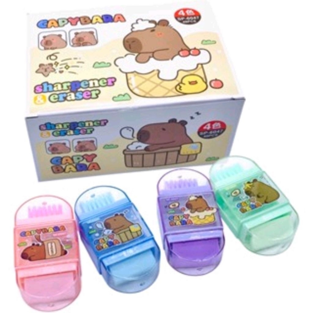 

penghapus + peraut VIRAL lucu atk organizer murah