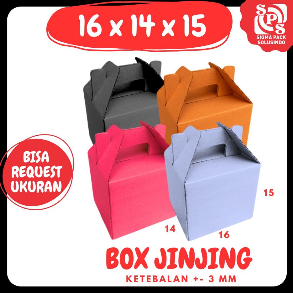 

Box Jinjing 16x14x15 Gable Box Dus Packing Kotak Kemasan Karton Souvenir Kardus Hampers Buah