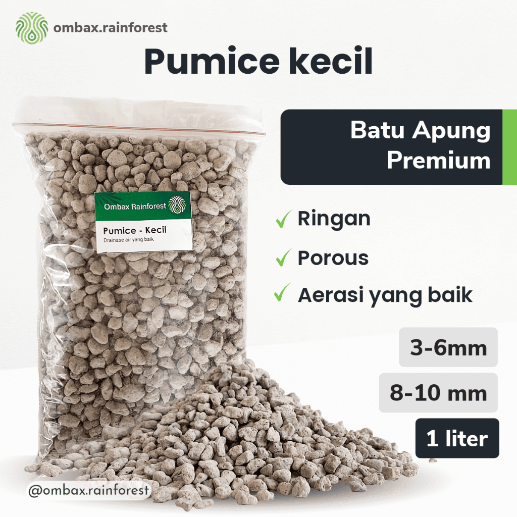 Pumice kecil / Batu Apung – Ringan, Poros / Media tanam