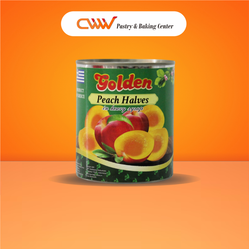 

Golden Peach Halves In Syrup Buah Potong Kaleng 820g Dekorasi Fruit Cake Kue Pie Tart Minuman Es